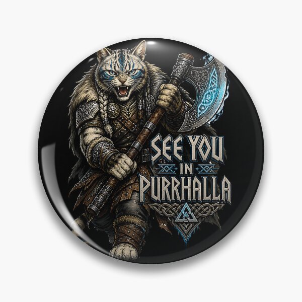 Item preview, Viking Warrior Cat See You In Purrhalla designed and sold by LumePrint.