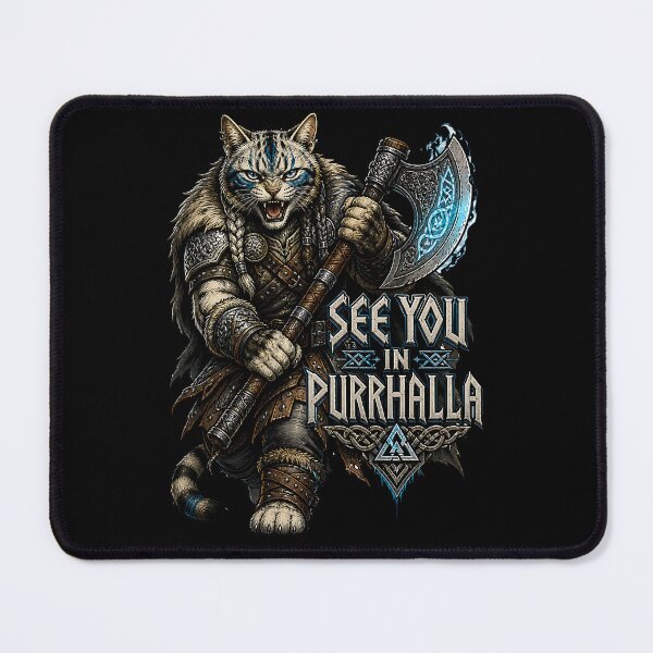 Item preview, Viking Warrior Cat See You In Purrhalla designed and sold by LumePrint.