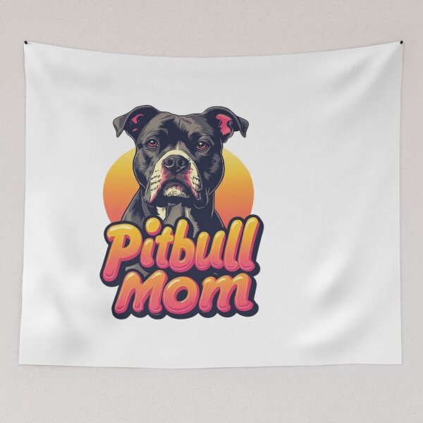 Item preview, Retro 3D Bubble Pitbull Mom Colorful Graphic Design designed and sold by My Pitbull Place.