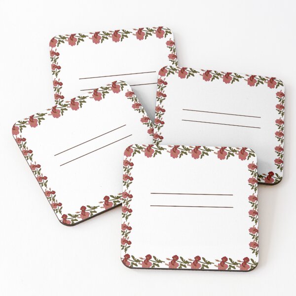 Item preview, Floral notes page template with hibiscus border and lined paper background. designed and sold by TaniaArtDesign.