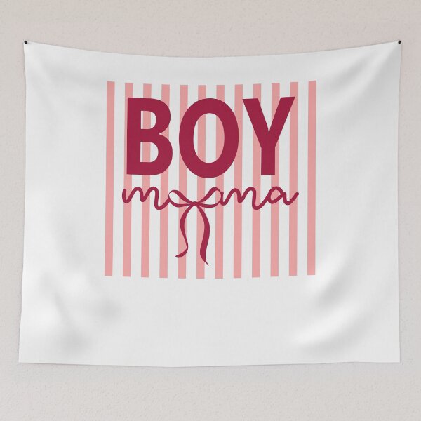 Item preview, Boy Mama Preppy Pink Stripes designed and sold by krystalRomanart.