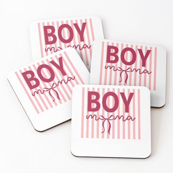Item preview, Boy Mama Preppy Pink Stripes designed and sold by krystalRomanart.
