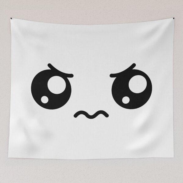 Item preview, Cute kawaii angry eyebrows face designed and sold by BlushyPrint.