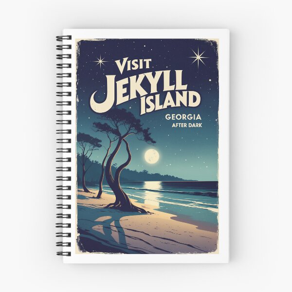 Item preview, Jekyll Island Night Poster – Coastal Sticker & Notebook Design designed and sold by bobparduephoto.
