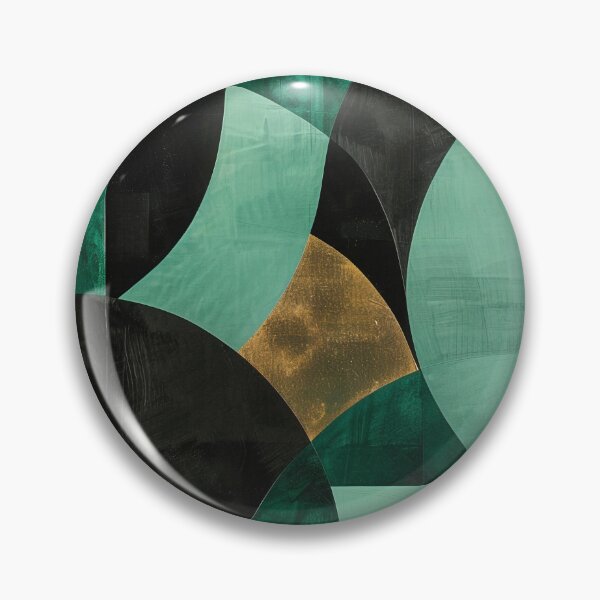 Item preview, Abstract emerald green geometric design with gold, minimalist modern designed and sold by CosmicGlyph.