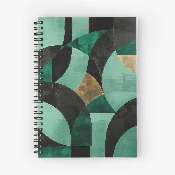 Item preview, Abstract emerald green geometric design with gold, minimalist modern designed and sold by CosmicGlyph.