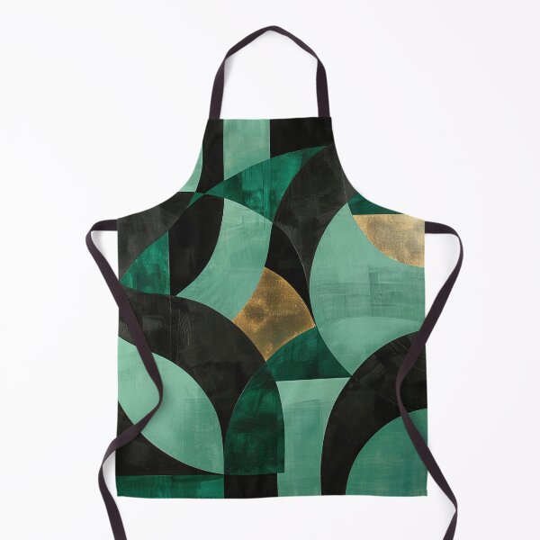 Item preview, Abstract emerald green geometric design with gold, minimalist modern designed and sold by CosmicGlyph.
