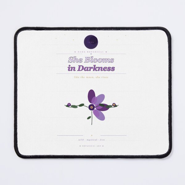 Item preview, She Blooms In Darkness Like The Moon Mystical Botanical Gift designed and sold by Mega-Shopping.