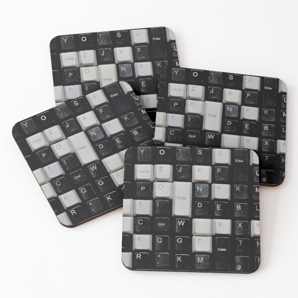 Item preview, Black White Keyboard Abstract Grid Pattern designed and sold by Peac7e.