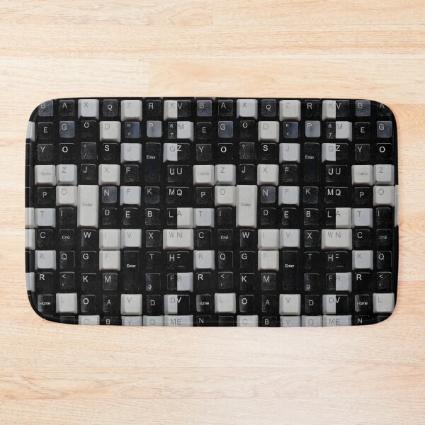Item preview, Black White Keyboard Abstract Grid Pattern designed and sold by Peac7e.
