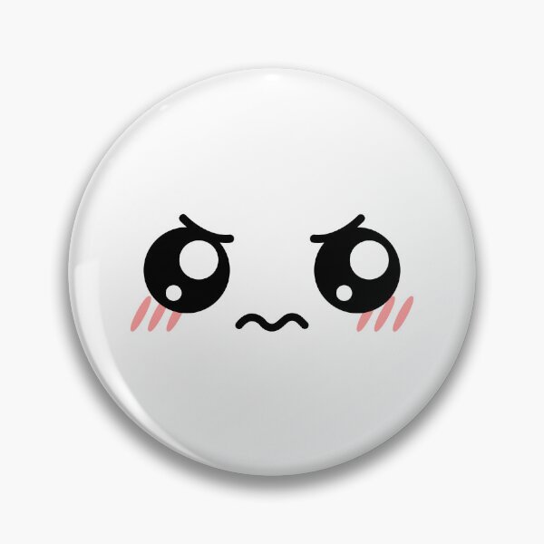 Item preview, Cute kawaii blushing angry eyebrows face designed and sold by BlushyPrint.