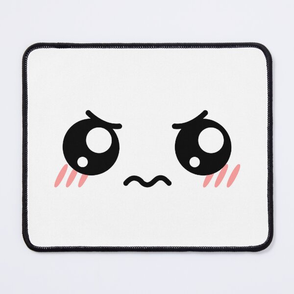 Item preview, Cute kawaii blushing angry eyebrows face designed and sold by BlushyPrint.