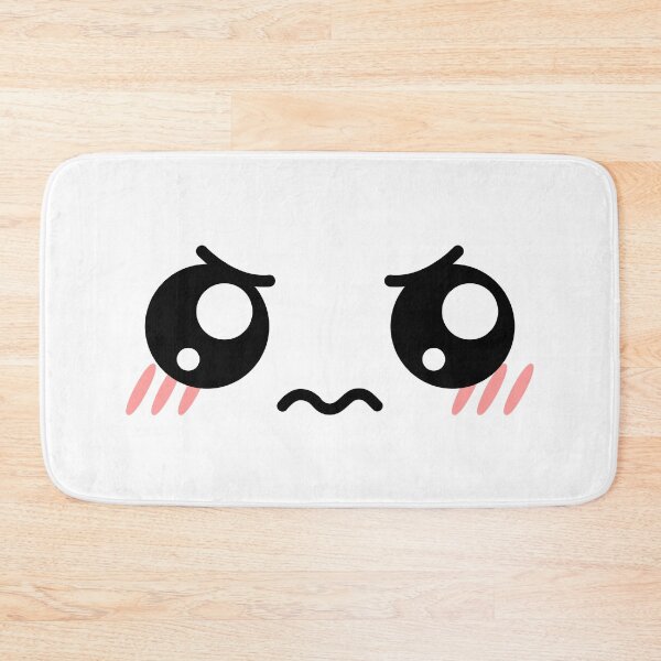 Item preview, Cute kawaii blushing angry eyebrows face designed and sold by BlushyPrint.