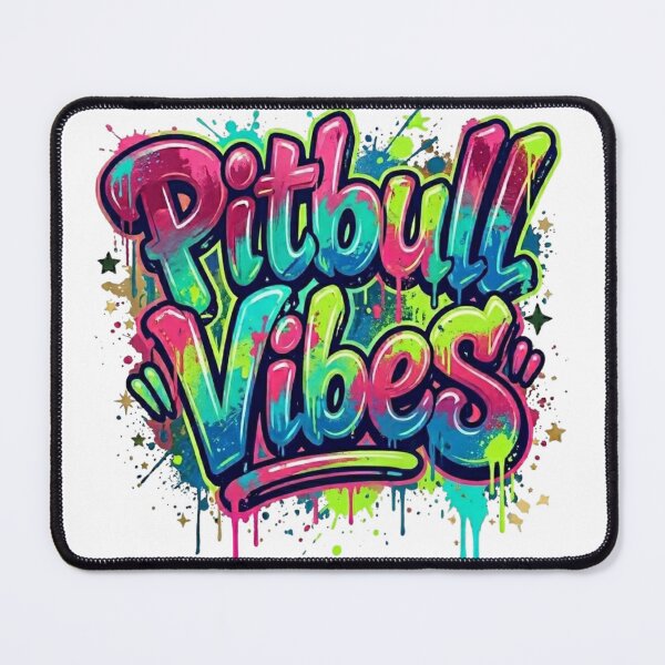 Item preview, Neon Graffiti Paint Splatter Pitbull Vibes Street Art designed and sold by My Pitbull Place.