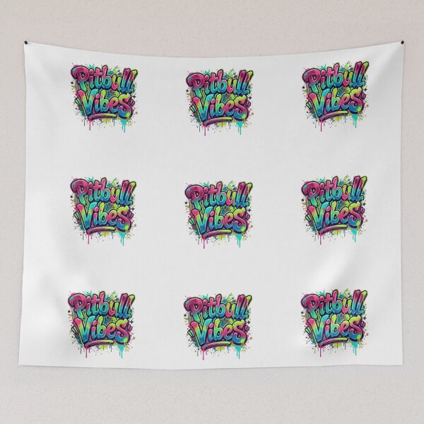 Item preview, Neon Graffiti Paint Splatter Pitbull Vibes Street Art designed and sold by My Pitbull Place.