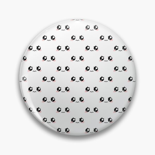 Item preview, Cute kawaii blushing angry eyebrows face pattern designed and sold by BlushyPrint.
