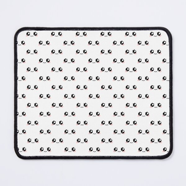 Item preview, Cute kawaii blushing angry eyebrows face pattern designed and sold by BlushyPrint.