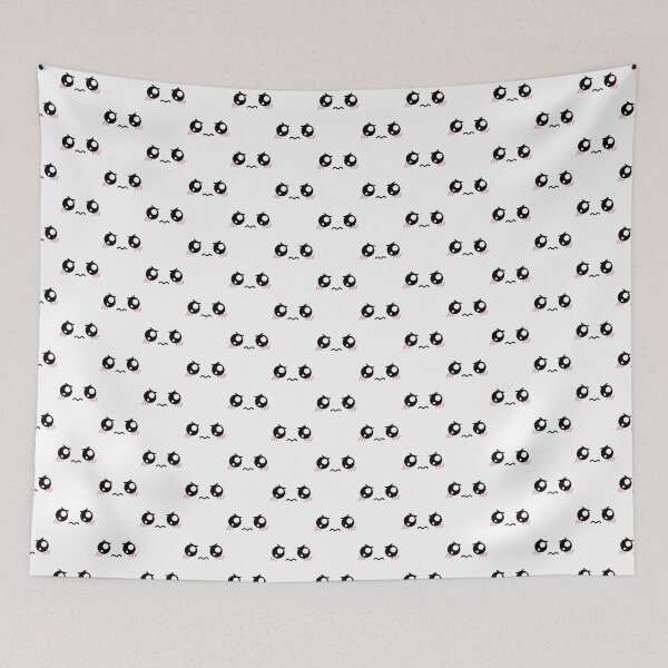 Item preview, Cute kawaii blushing angry eyebrows face pattern designed and sold by BlushyPrint.