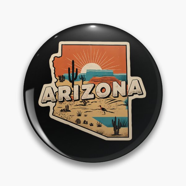 Item preview, Arizona Retro Desert Sunset - Vintage State Sticker Art designed and sold by Andruzito.