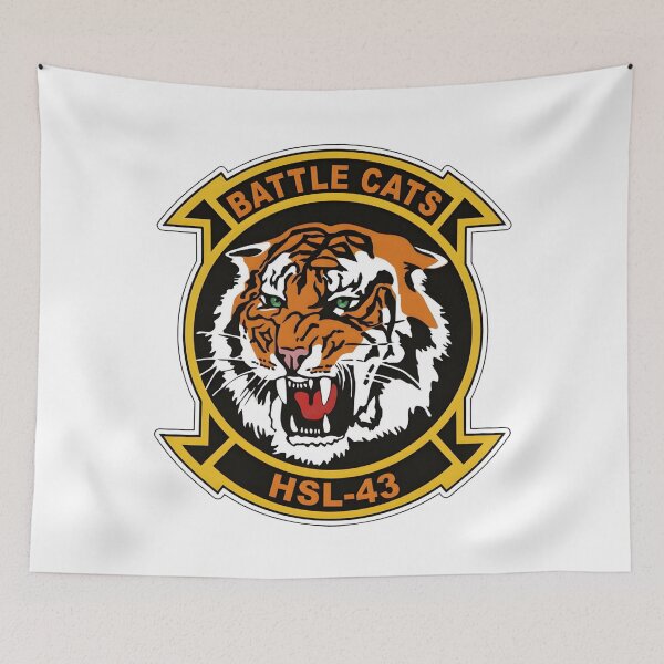 Item preview, Official Heritage Insignia of Helicopter Anti-Submarine Squadron Light Forty-Three (HSL-43) "Battle Cats" designed and sold by CharlieDesings.