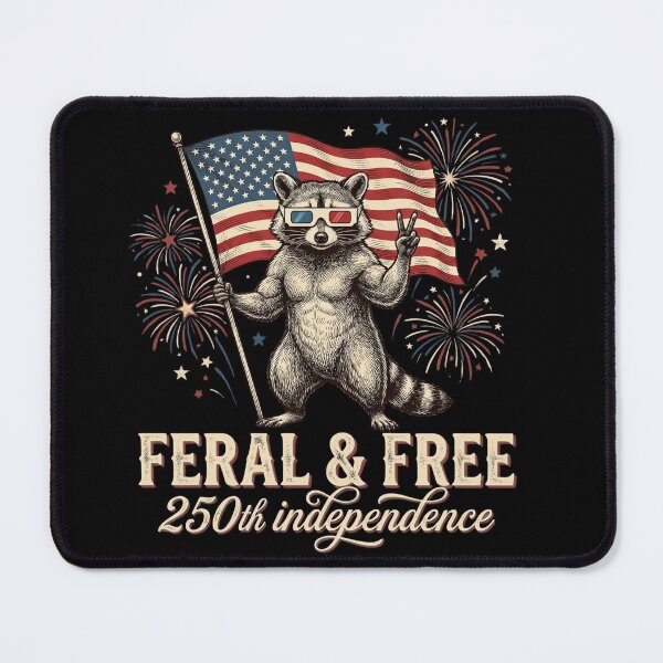 Item preview, Feral And Free 250th Independence Day Raccoon Patriotic Art designed and sold by VGAfanatic.