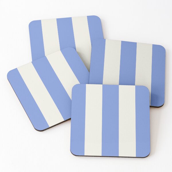 Item preview, Large DANUBE BLUE and CREAM Vertical STRIPES designed and sold by RachelMacht.