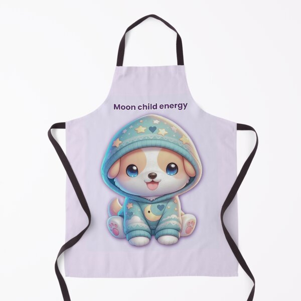 Item preview, Moon Child Energy – Cute Dog in Moon & Heart Hoodie Pastel Lavender Aesthetic designed and sold by lunadesignsmoon.
