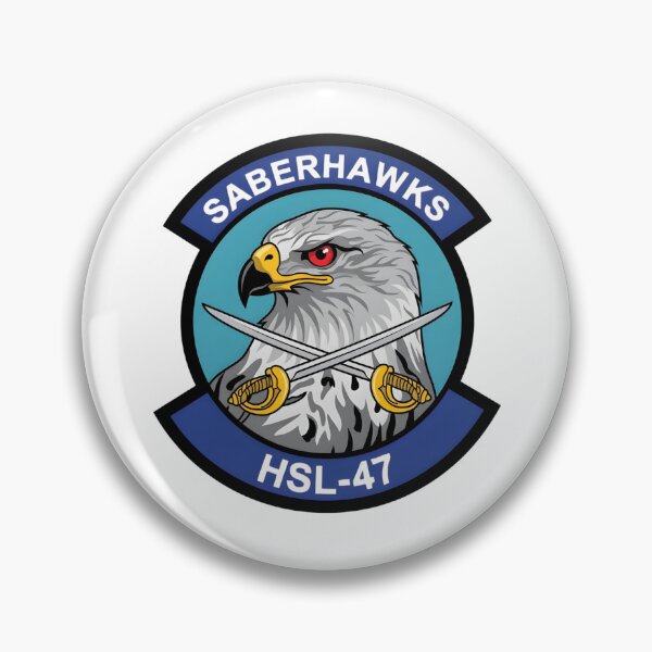 Item preview, Official Heritage Insignia of Helicopter Anti-Submarine Squadron Light Forty-Seven (HSL-47) "Saberhawks" designed and sold by CharlieDesings.