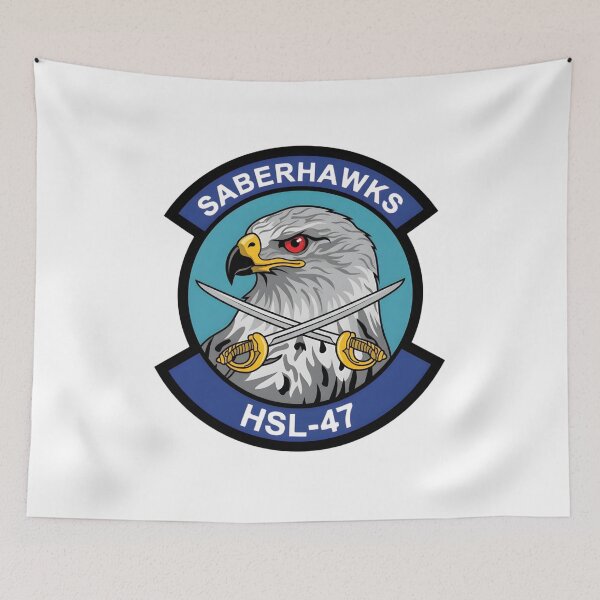 Item preview, Official Heritage Insignia of Helicopter Anti-Submarine Squadron Light Forty-Seven (HSL-47) "Saberhawks" designed and sold by CharlieDesings.