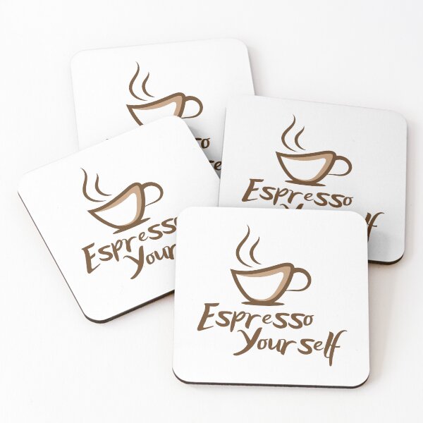 Item preview, Espresso Yourself – Funny Coffee Lover Quote with Cute Coffee Cup Design designed and sold by ArcticFoxStudio.