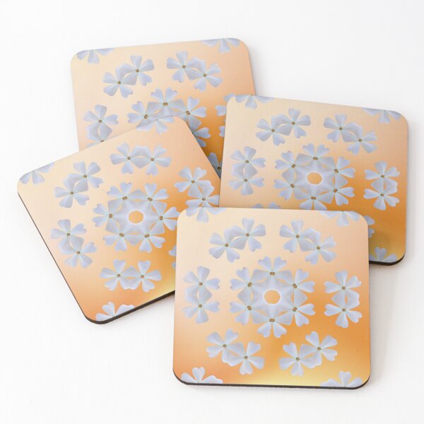 Item preview, White Phlox Floral Mandala – Warm Sunset Botanical Pattern designed and sold by SilentBloomLab.