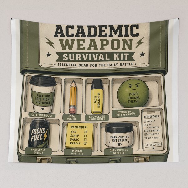 Item preview, Academic Weapon Survival Kit – Funny Student Essentials Art | Exam Season Gift designed and sold by irfanshikh.