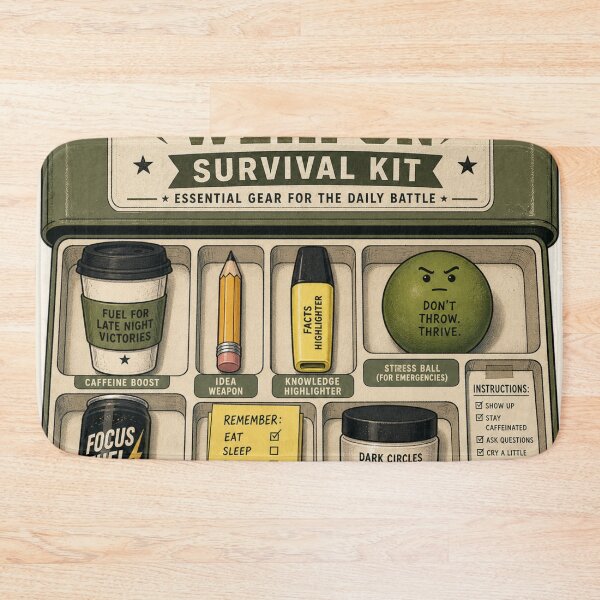 Item preview, Academic Weapon Survival Kit – Funny Student Essentials Art | Exam Season Gift designed and sold by irfanshikh.