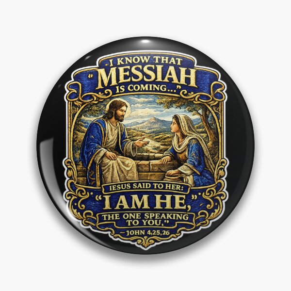 Item preview, Jesus and Samaritan Woman – John 4:25–26 Bible Verse Sticker | Christian Faith Art designed and sold by Emoji Emblems.