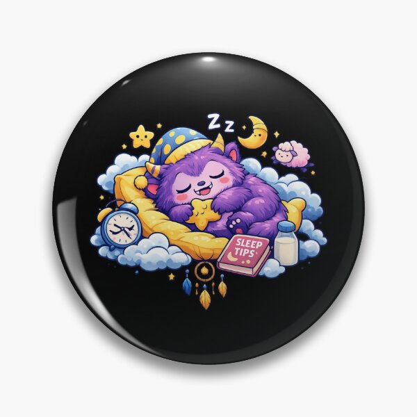 Item preview, Cute Sleepy Monster Dreaming on Clouds - Kawaii Bedtime Cartoon designed and sold by SidTastic .