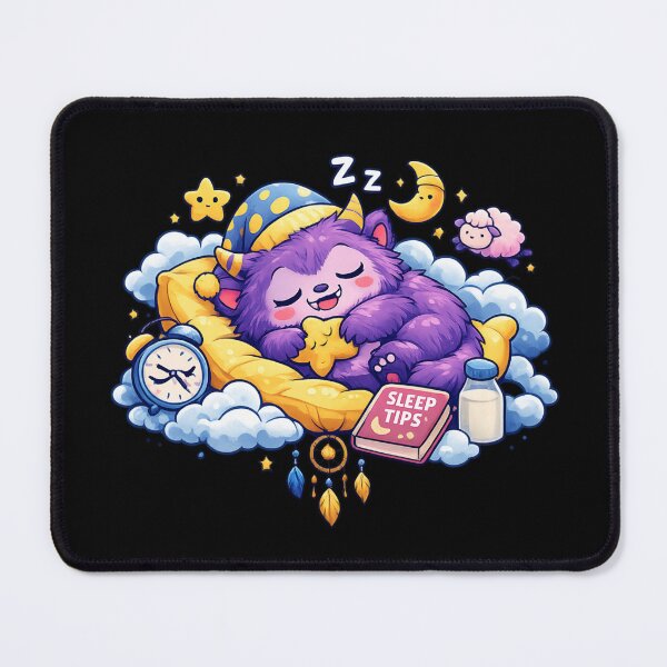 Item preview, Cute Sleepy Monster Dreaming on Clouds - Kawaii Bedtime Cartoon designed and sold by SidTastic .