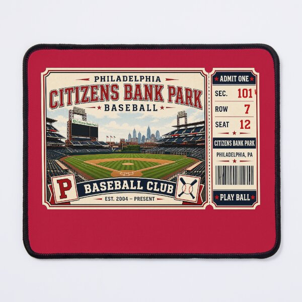 Item preview, Philadelphia Citizens Bank Park Vintage Ticket Poster Retro Baseball Stadium Art Philly Baseball Club Interior designed and sold by GhostDawgs.
