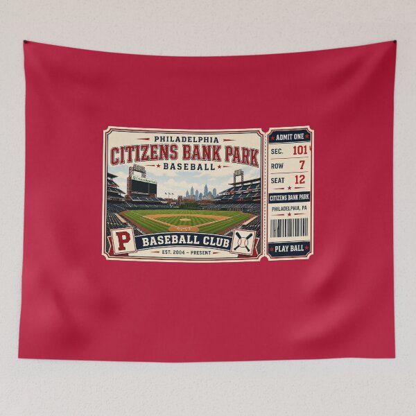 Item preview, Philadelphia Citizens Bank Park Vintage Ticket Poster Retro Baseball Stadium Art Philly Baseball Club Interior designed and sold by GhostDawgs.
