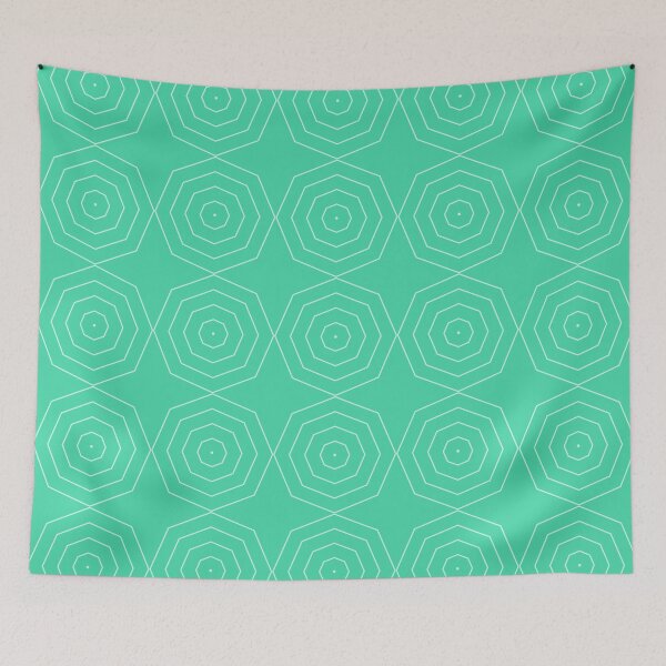 Item preview, Eucalyptus & aero blue geometric pattern designed and sold by Mint + Midnight.
