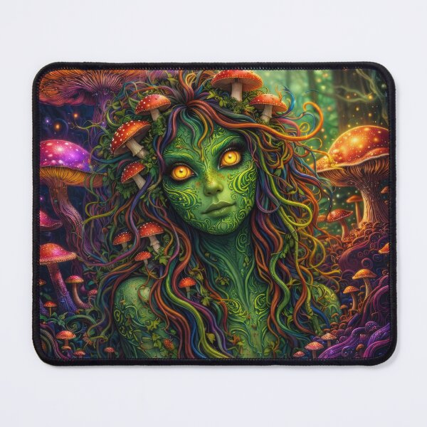 Item preview, Lab Visions 113: Amanita Forest Spirit Woman with Glowing Eyes designed and sold by The Psychedelic Anarchist.
