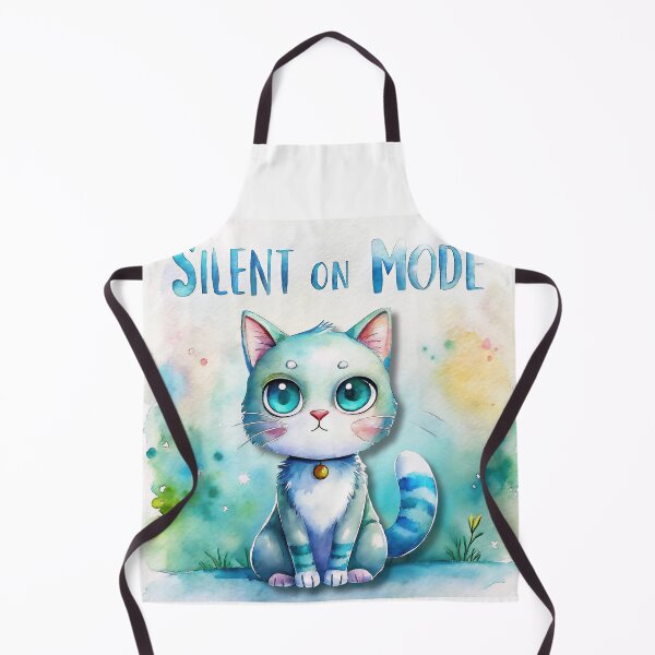 Item preview, Silent Mode On | Cute Introvert Cat Watercolor Illustration designed and sold by Angellacelin.