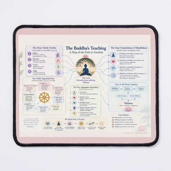 Item preview, Four Noble Truth - Four Foundations of Mindfulness - Noble Eightfold Path - Five Aggregates designed and sold by iveno.