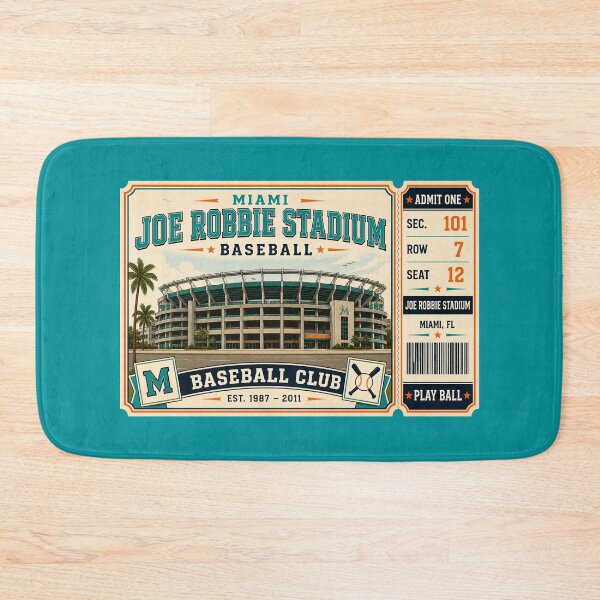 Item preview, Miami Joe Robbie Stadium Vintage Ticket Poster Retro Baseball Stadium Art Throwback Miami Baseball Club designed and sold by GhostDawgs.
