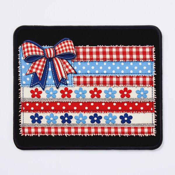 Item preview, Rustic Patchwork American Flag with Floral Bow designed and sold by FOFANOS28.