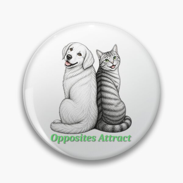 Item preview, Opposites Attract Dog and Cat Illustration designed and sold by ulupono.