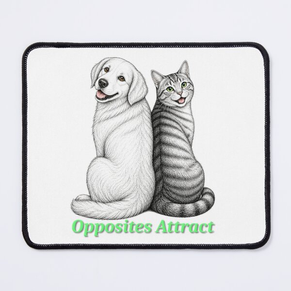 Item preview, Opposites Attract Dog and Cat Illustration designed and sold by ulupono.