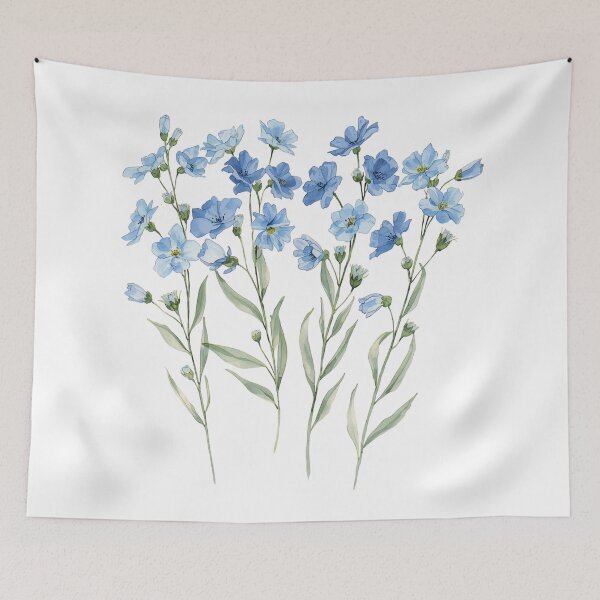 Item preview, Blue forget-me-not watercolor painting designed and sold by uunaa.
