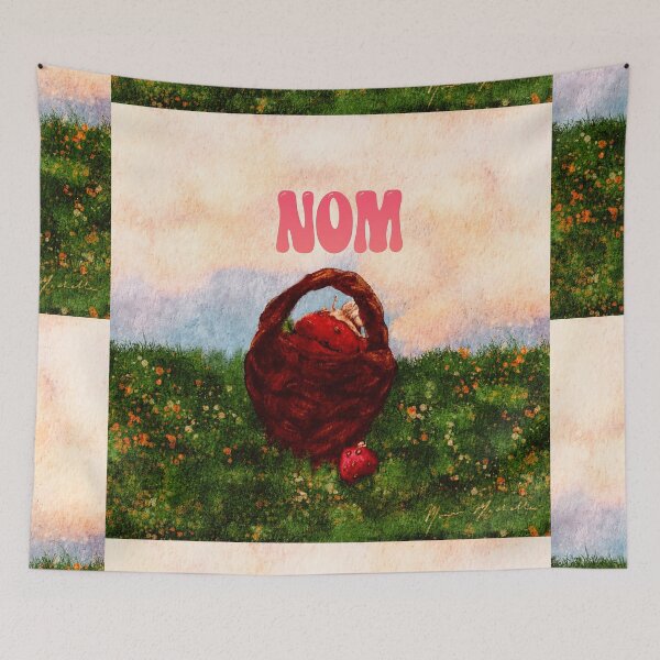 Item preview, Whimsical art watercolor snail mom and  baby funny nom designed and sold by Monica Laipple.