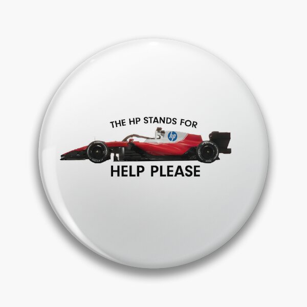 Item preview, Ferrari F1 HP Help Please Satire Sticker designed and sold by GabbasGallery.