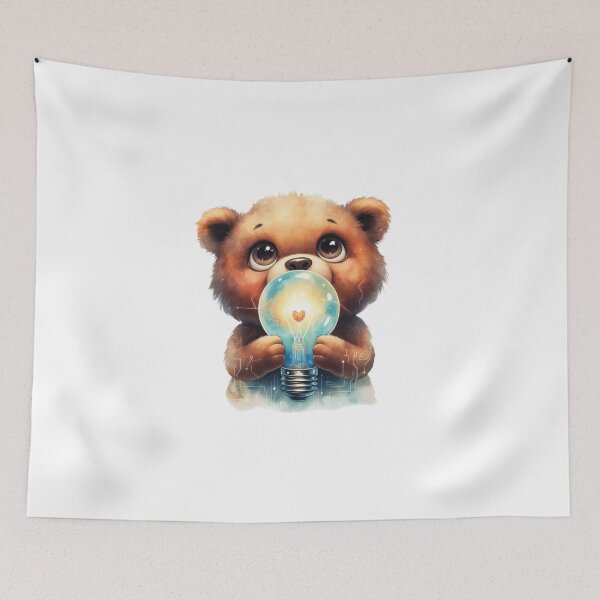 Item preview, Cute Teddy Bear Electrician - Magic Bulb designed and sold by WattSarkasmus.